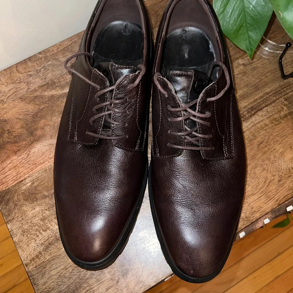 Ecco Citytray Avant Plains Toe Derby Oxford Mens 45/11-11.5 Shoes‎ Brown Leather